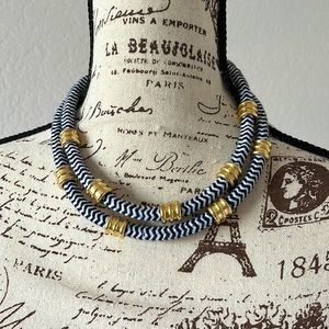 Collar Choker Necklace with Gold Cuffs
